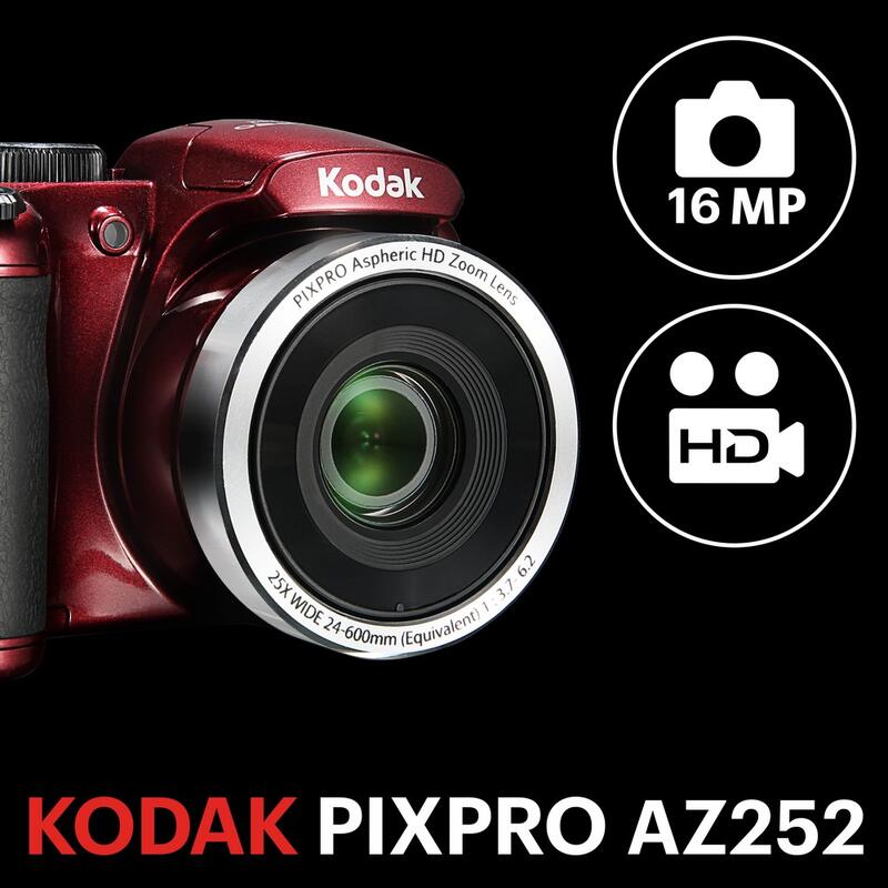 KODAK Pixpro AZ252 - Appareil Photo Bridge 16 MP, Zoom 25X, Vidéo HD 720p