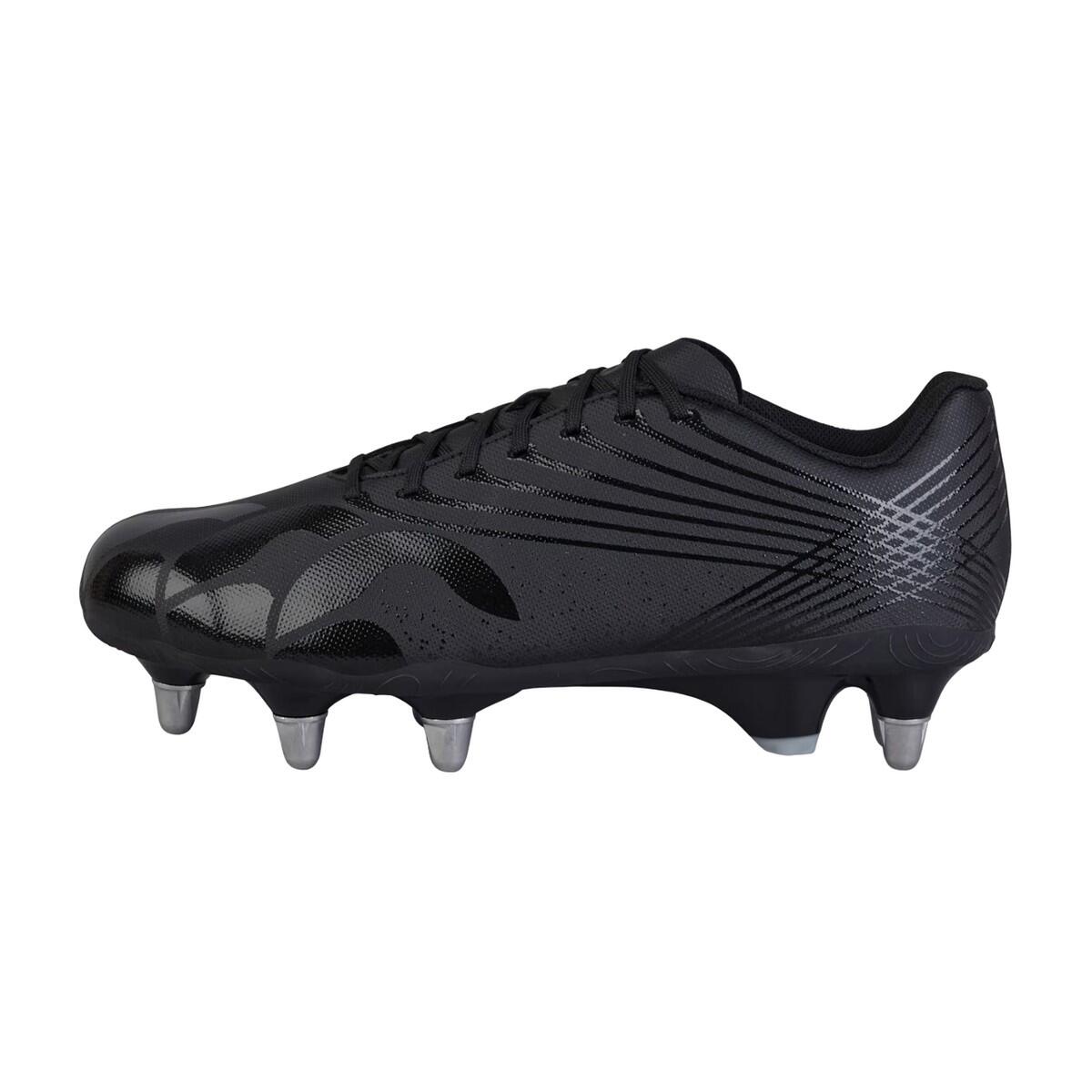 Mens Stampede Team 2025 Soft Ground Rugby Boots (Black/Silver