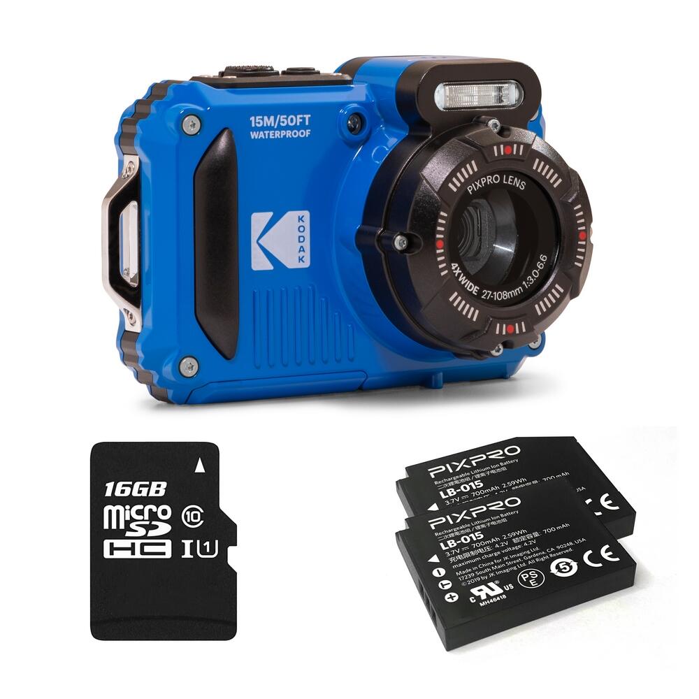 Kodak - Kodak Pixpro Wpz2 Pack – Caméra 16mp Étanche Avec 2 Batteries Et Sd - Bleu - Appareil Photo - Bleu - Taille Unique - Decathlon