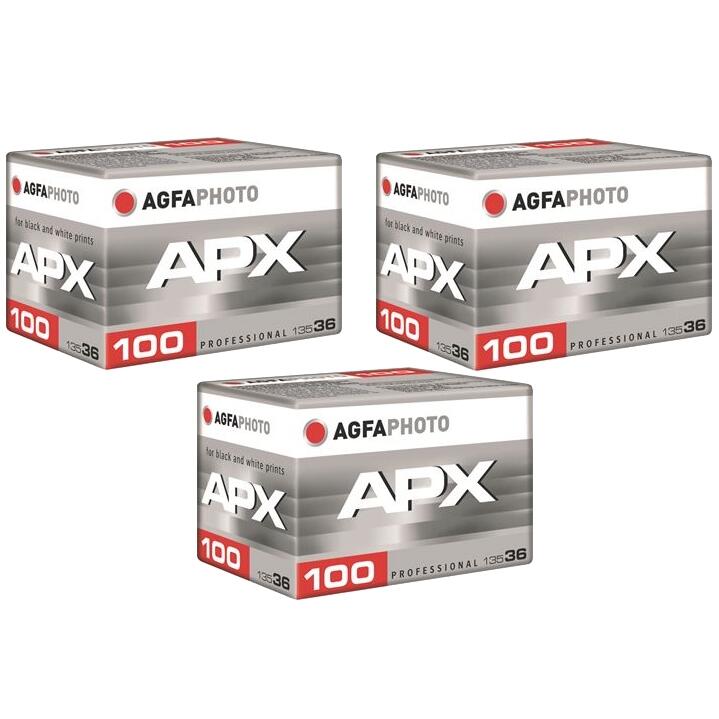 Pack de 3 Pellicules Agfaphoto APX100 Professionnel 135/36 Noir et Blanc