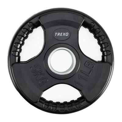 Gietijzeren gewicht met rubber trexo rw5 5 kg