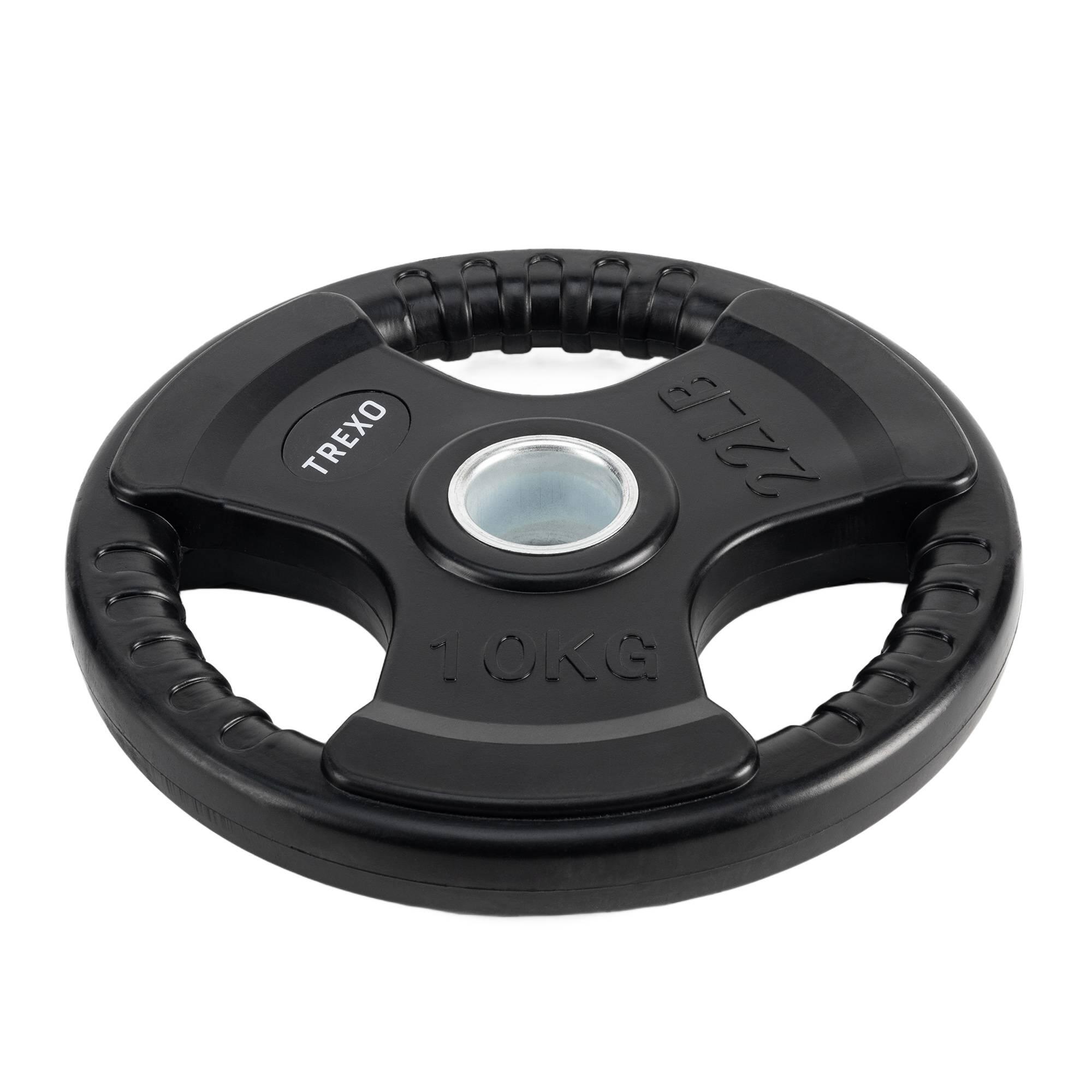 Trexo - Poids En Fonte Avec Caoutchouc Trexo Rw10 10 Kg - Poids De Musculation - Noir - Decathlon