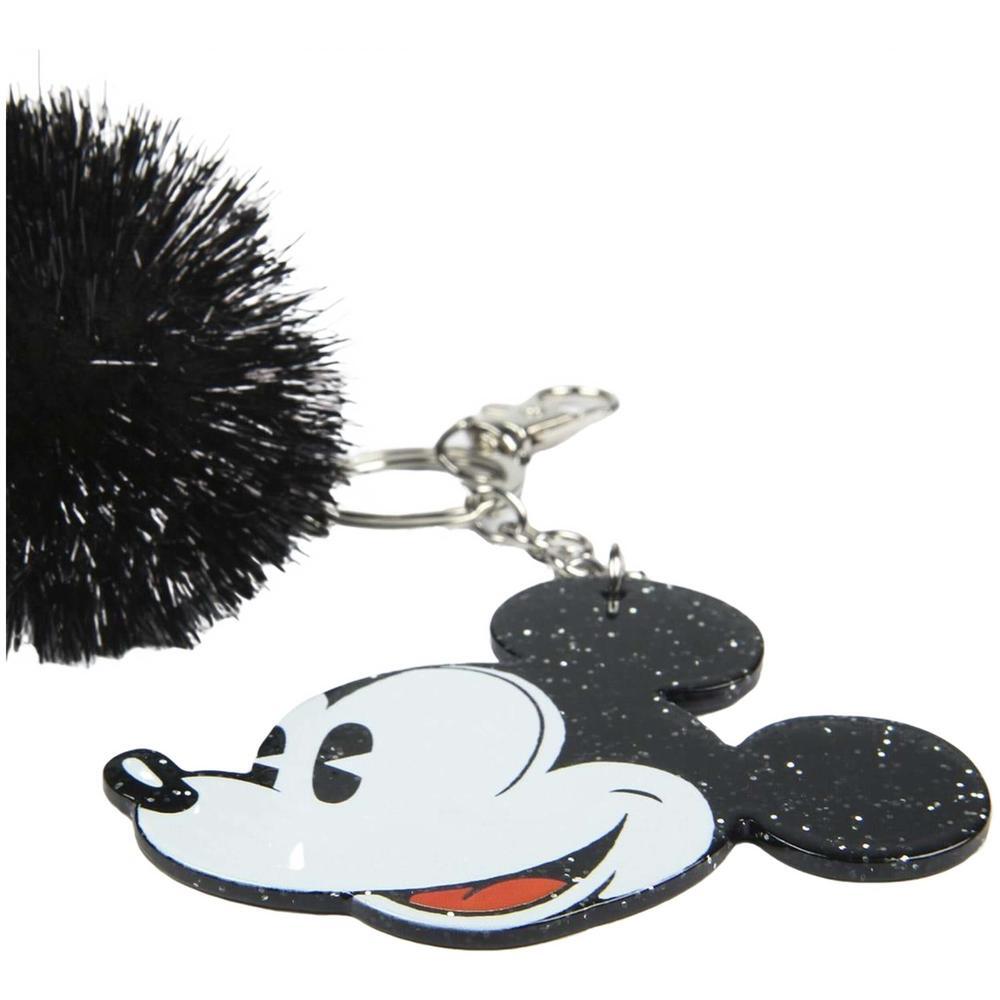 Llavero unisex CerdÃ¡ Mickey pompom en color negro 3/4