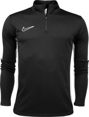 Heren academy 23 sweatshirt met quarter zip (zwart, wit)
