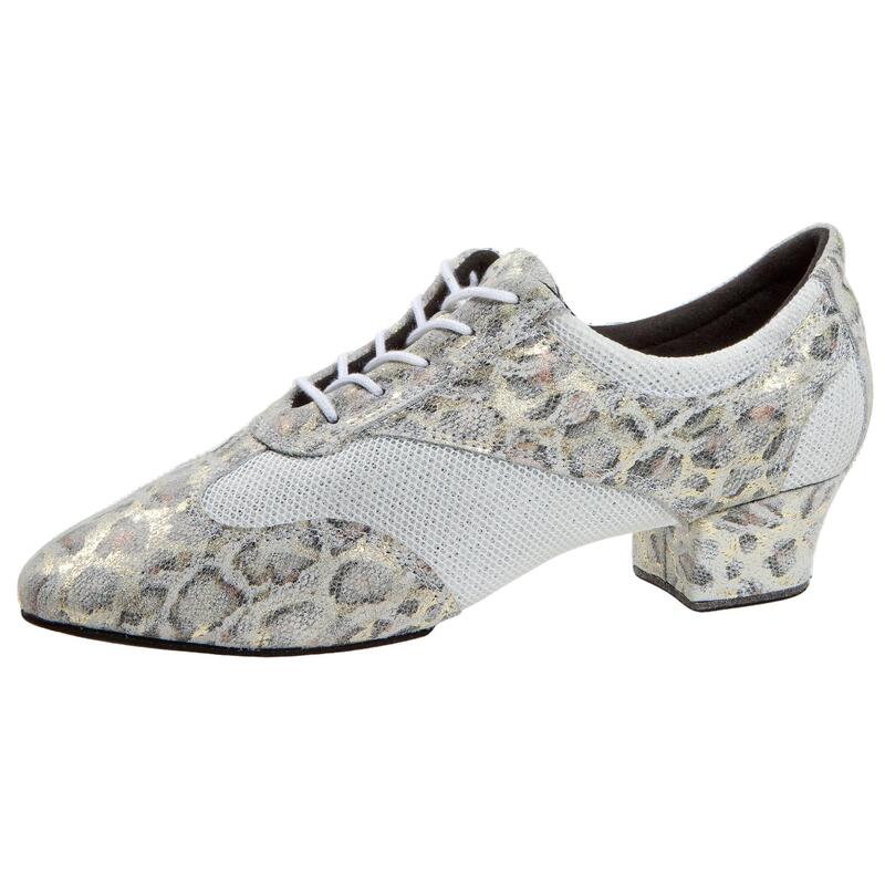 188 Tanzschuhe in Beige Gold Leopard - 3.7 cm flare