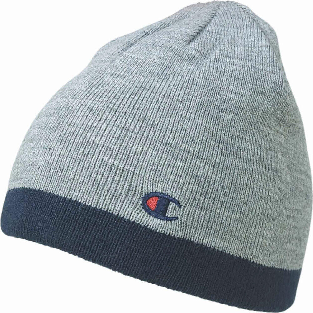 CZAPKA ZIMOWA unisex CHAMPION szara dwustronna 802407-EM021 na zimę ciepła 1/3