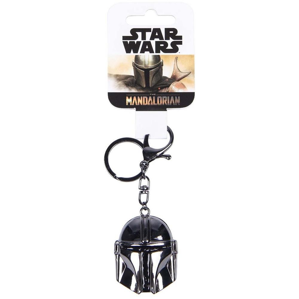 Llavero unisex CerdÃ¡ The mandalorian 3d en color plateado 1/5