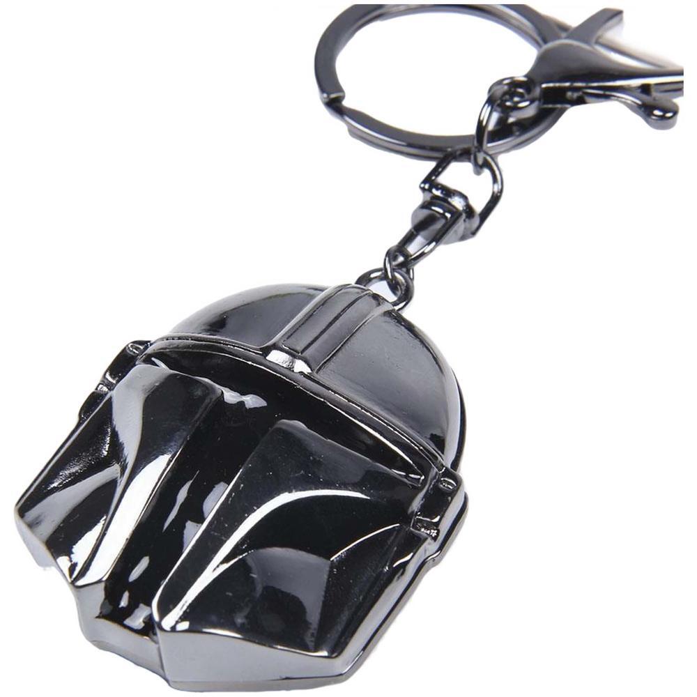 Llavero unisex CerdÃ¡ The mandalorian 3d en color plateado 4/5