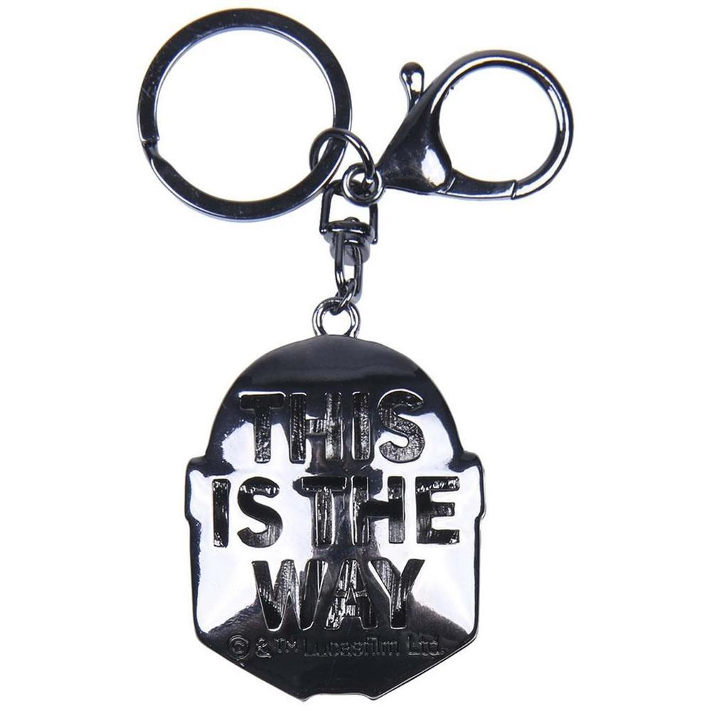 Llavero unisex CerdÃ¡ The mandalorian 3d en color plateado 3/5