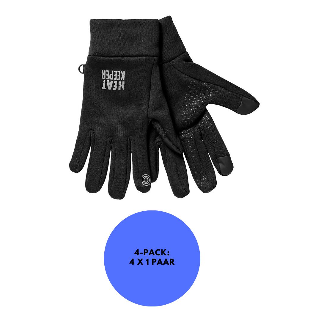 HEAT KEEPER Heatkeeper – Thermo-Sporthandschuhe Herren – Schwarz – 4 Paar