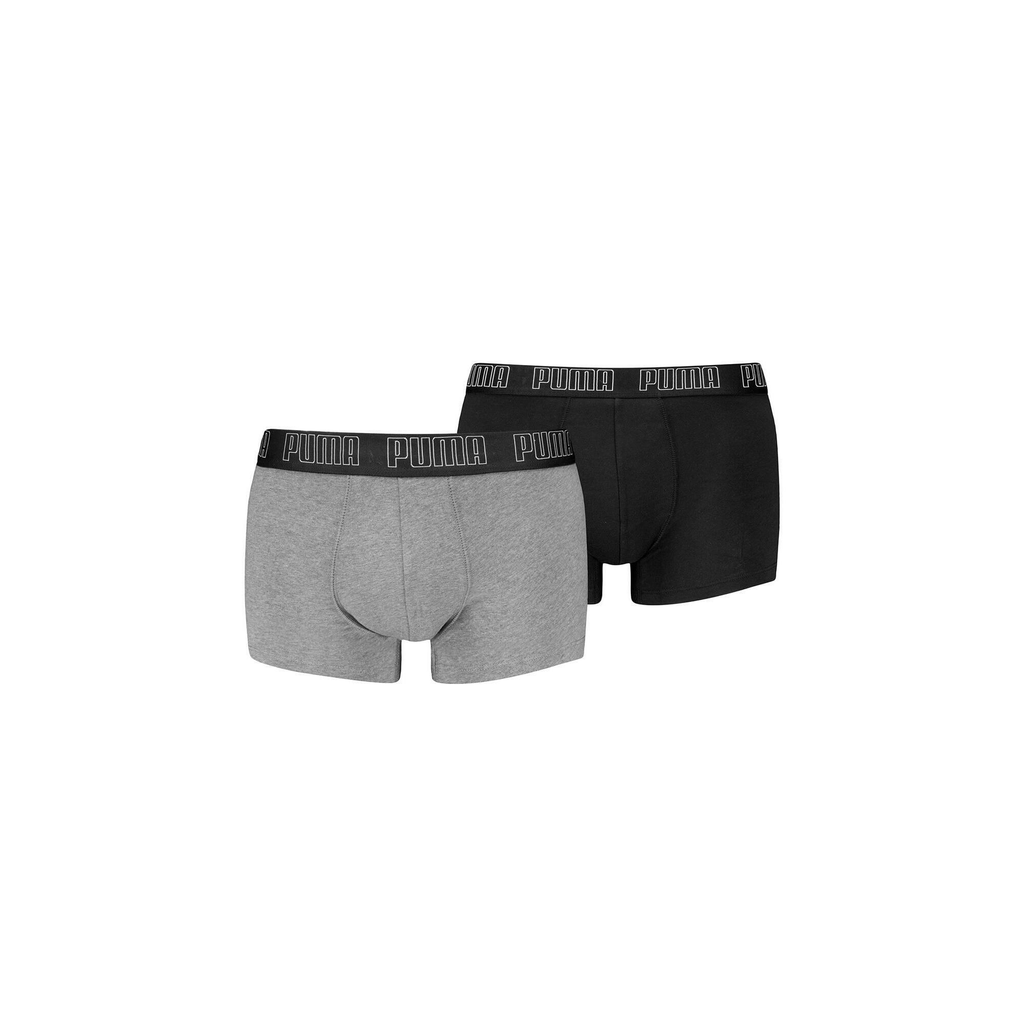 Puma - Boxer Hommes Paquet De 2 Conforme À La Silhouette - Caleçon - Gris|marron|noir - Decathlon