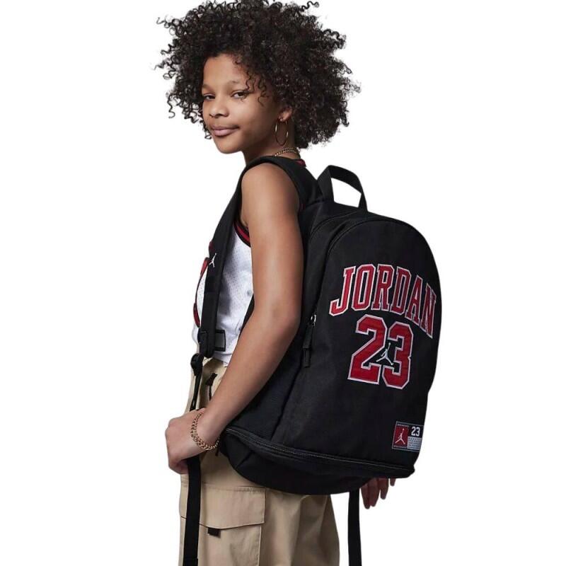 Mochila Casual Unisex Jordan 23 Jersey Backpack Black Negro. Espaciosa