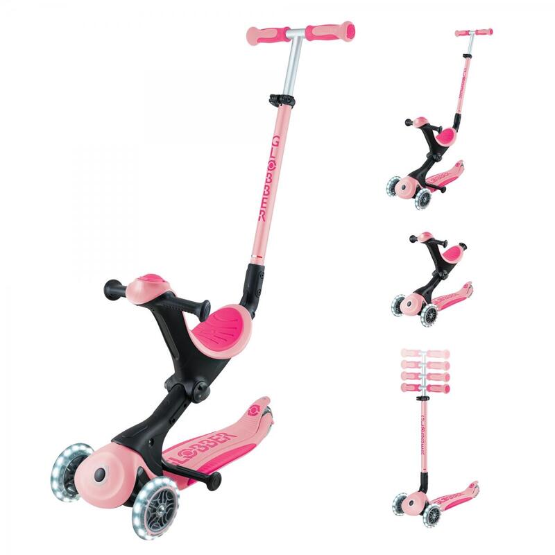 Trottinette évolutive GO-UP DELUXE LIGHTS - Rose pastel
