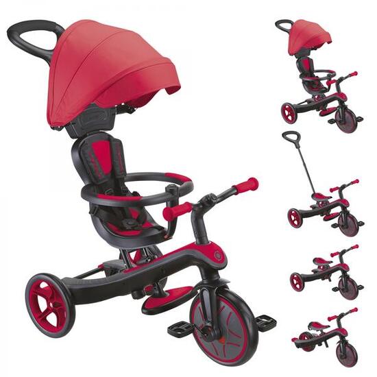 Tricycle évolutif pour bébé EXPLORER 4 en 1 - Rouge
