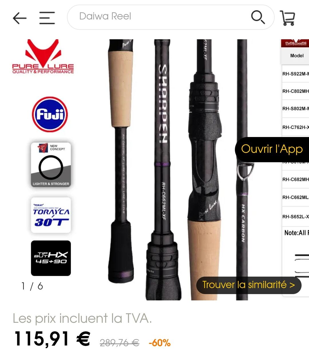 Entre Particuliers - Canne spinning : Purelure Sharpen  215 cm  - 15/85 gr 3/3