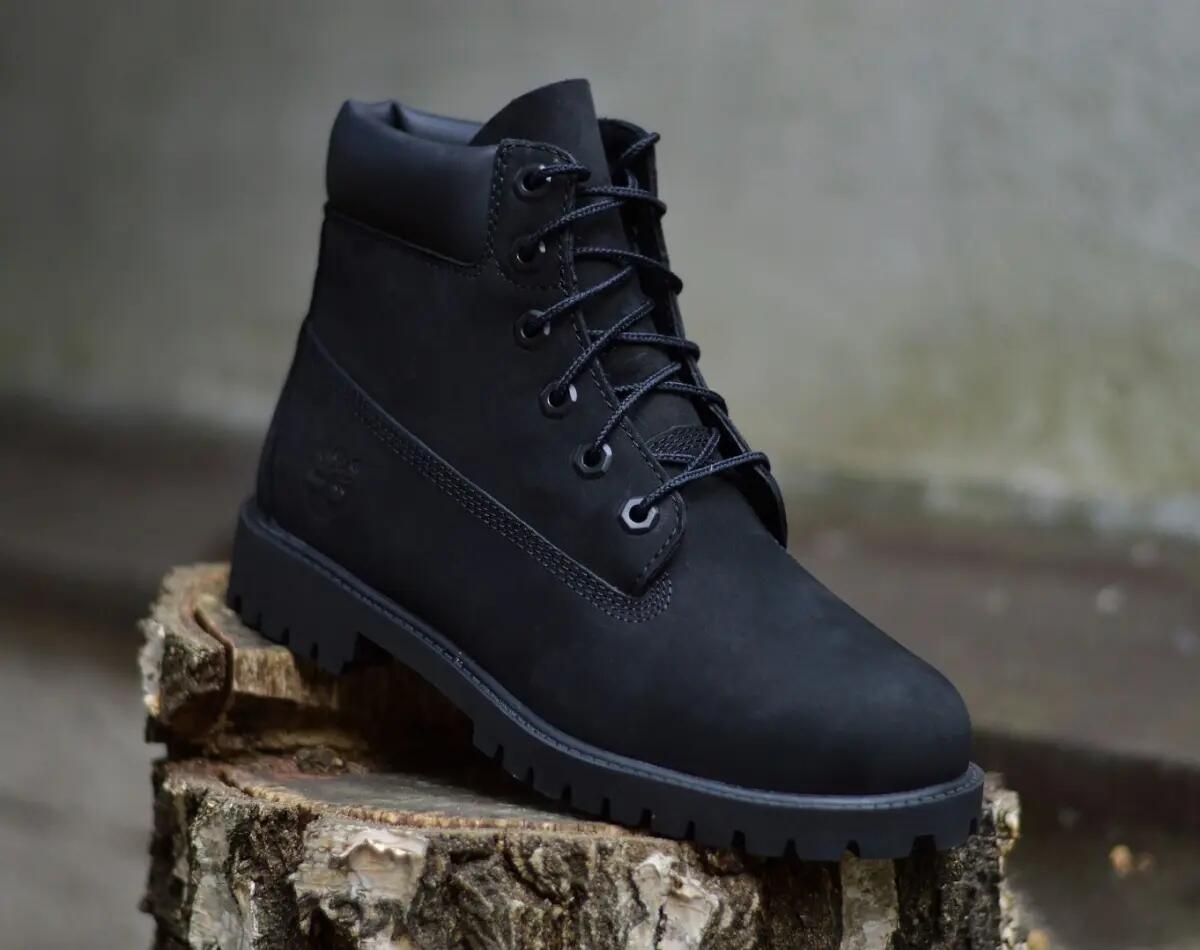 Timberland 6" Premium Boot Black Nubuck (GS) 2/5