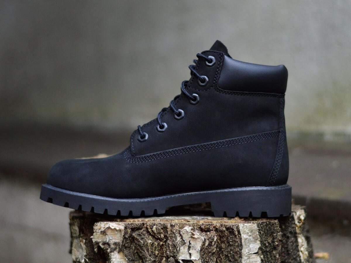 Timberland 6" Premium Boot Black Nubuck (GS) 4/5
