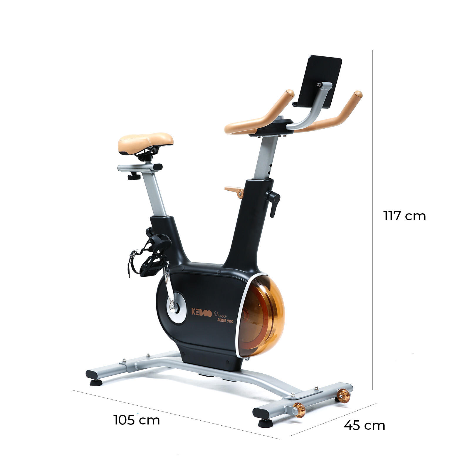 Bicicleta Estática Keboo Fitness Série 900 Black Travagem Magnética 4/5
