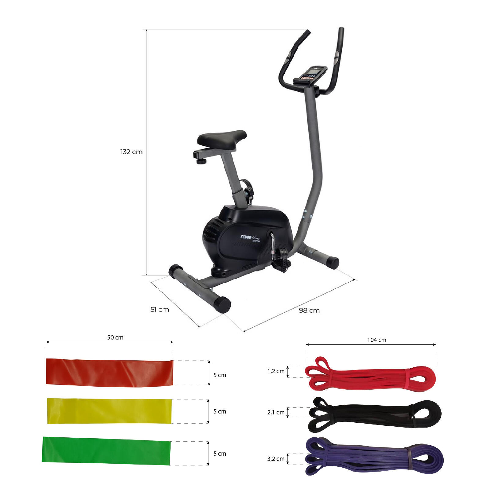 Pack Bicicleta Estática Keboo Serie 900 98x51x132 cm 16 Velocidades y 6 Bandas E 4/5
