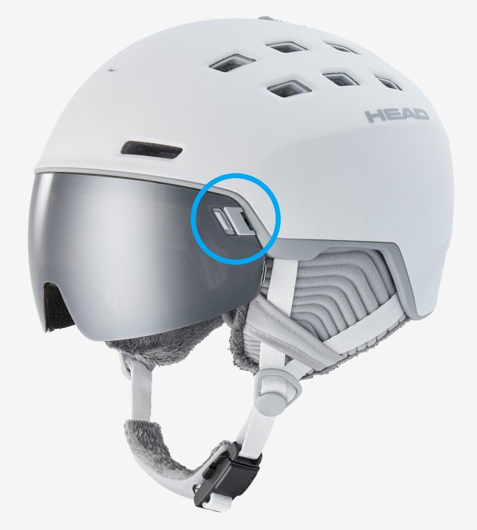 RADAR / RACHEL Visierclip Ersatzteil Skihelm white / grey / black Clipse 4/4