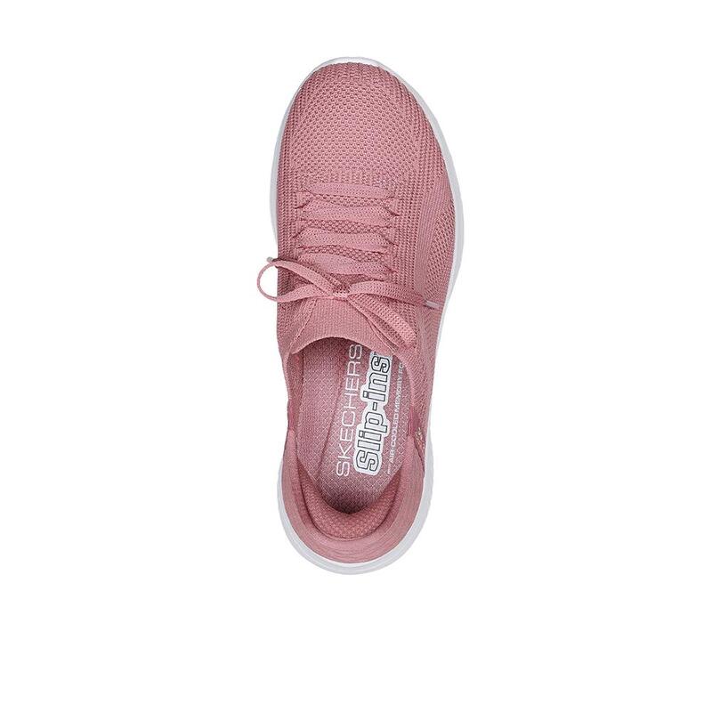 Zapatillas Deportivas Caminar Mujer Skechers 149710_MVE Rosas con Cordones