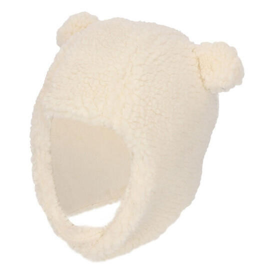 Bonnet d'hiver bébé en laine Teddy 1/2 an écru