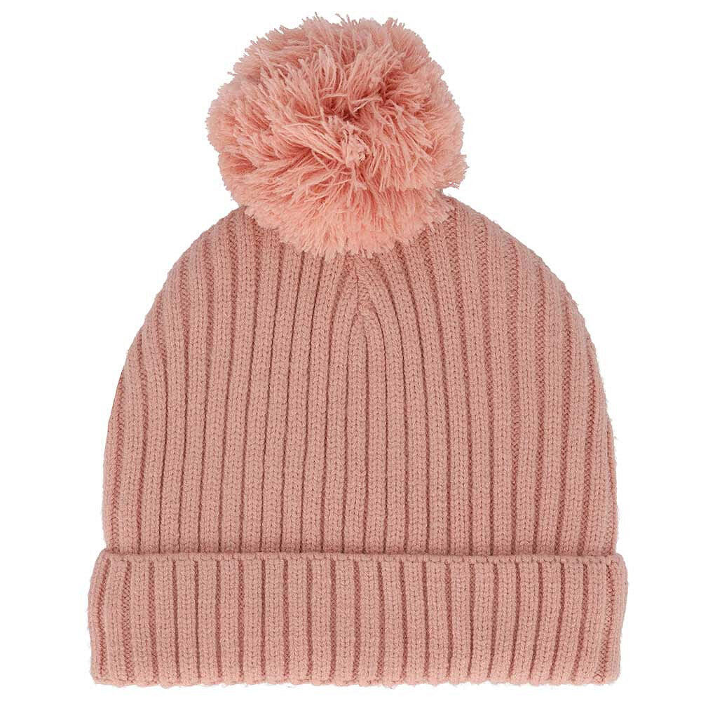 Baby Muts Ribbed + Pompon 0-12 Maanden Licht Roze 2/3