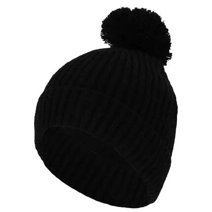 Bonnet bébé côtelé avec pompon 0-12 mois Marron moyen