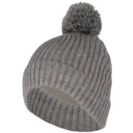 Bonnet bébé côtelé avec pompon 0-12 mois Marron moyen