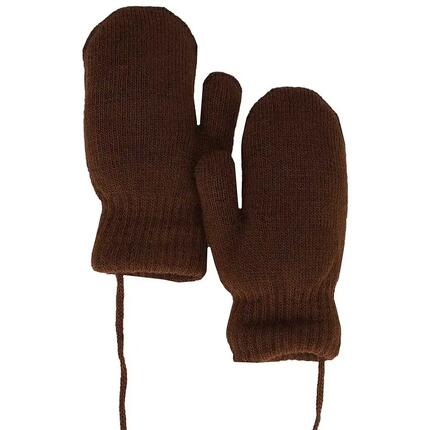 Gants bébé tricotés taille unique marron moyen