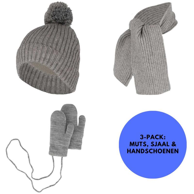 Heatkeeper - Heatkeeper - Baby Sjaal & Muts - Set - 0-12 Maanden - Licht Grijs