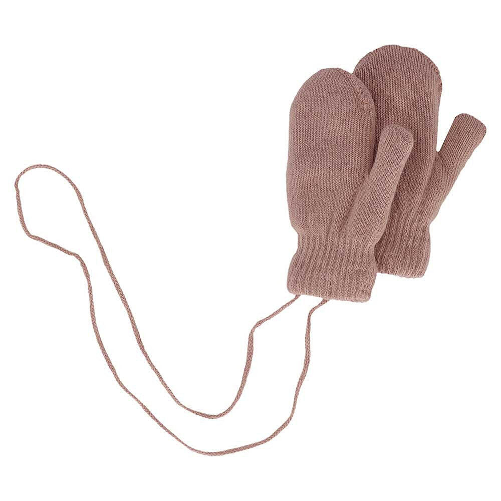 Guanti da neonato in maglia taglia unica rosa chiaro 2/3