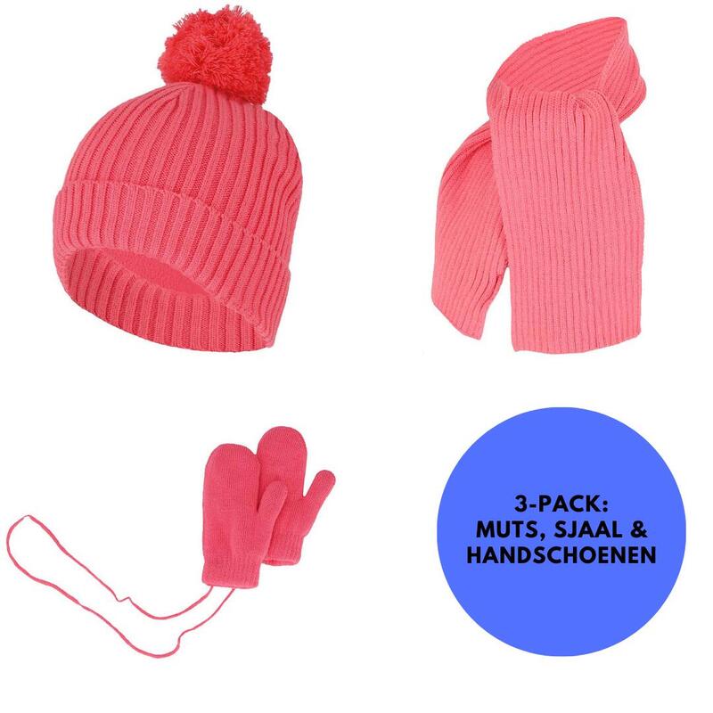 Heatkeeper - Baby Winterset - Handschoenen/Sjaal/Muts - Roze