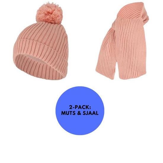 Ensemble écharpe et bonnet bébé 0-12 mois rose clair