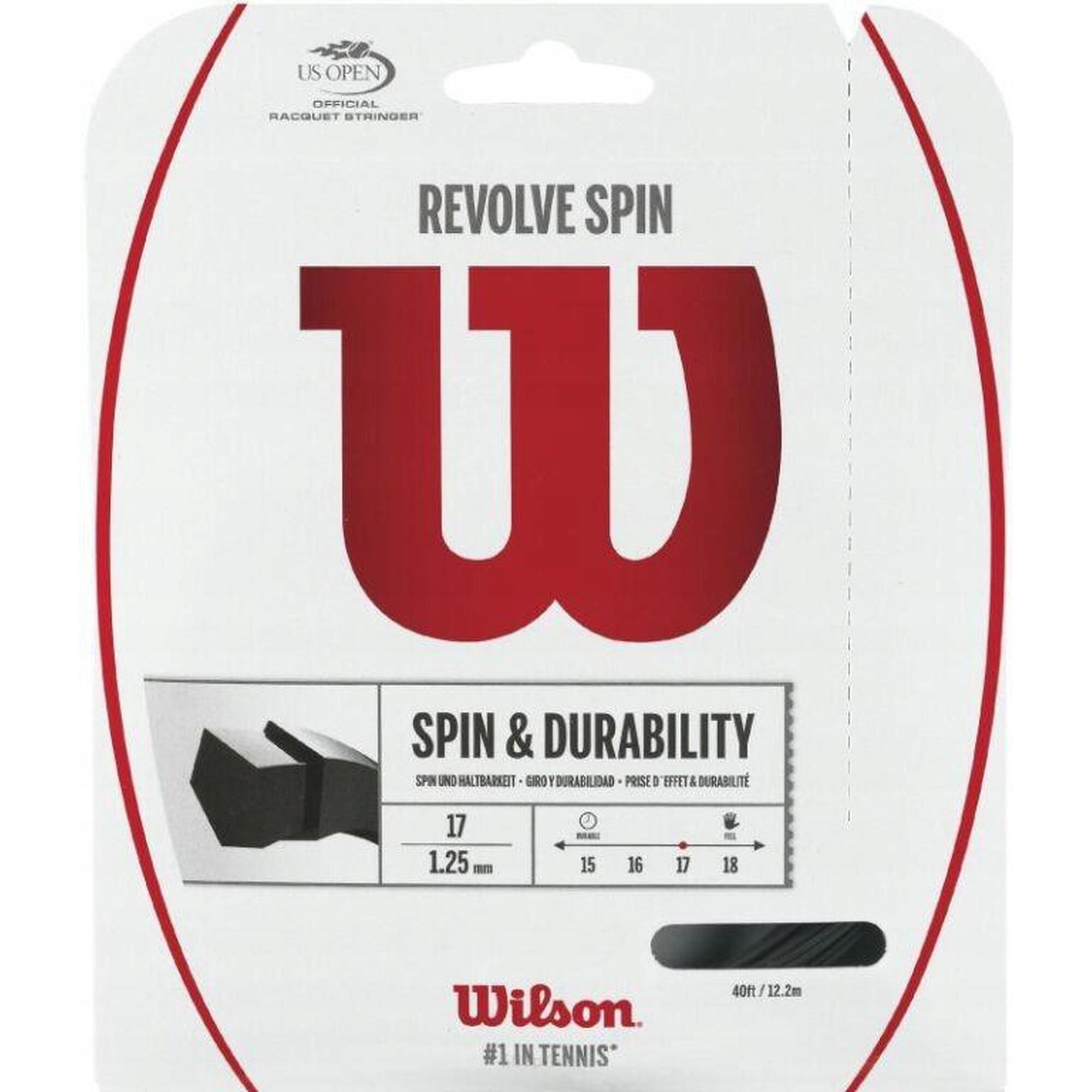 Naciąg tenisowy Wilson Revolve Spin (12,2 m) 1,30mm - black