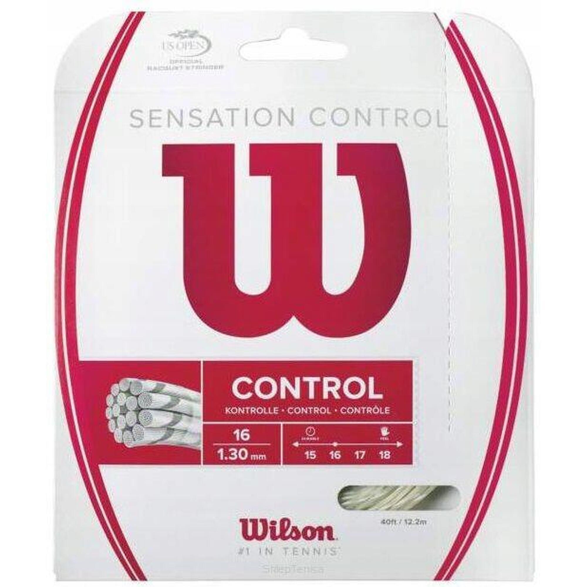 Wilson - Cordage De Tennis Wilson Sensation Control - Cordage Raquette - Beige|blanc - Taille Unique - Decathlon