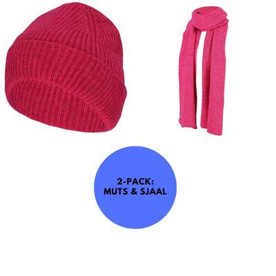 Heatkeeper - dames heatkeeper - muts & sjaal - set fuchsia