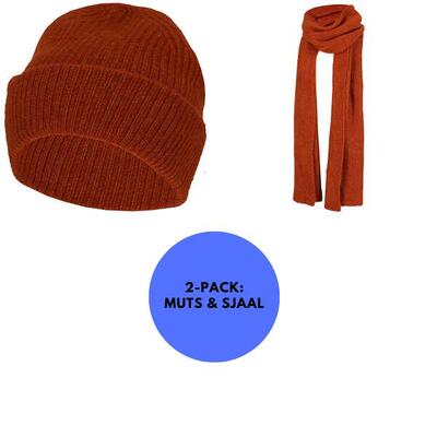 Heatkeeper - dames heatkeeper - muts & sjaal - set midden bruin