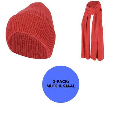 Heatkeeper - dames heatkeeper - muts & sjaal - set terra cotta