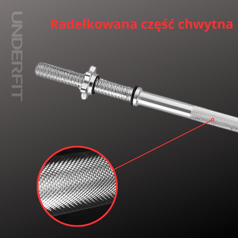 Gryf prosty z gwintem i zaciskami (30mm) UNDERFIT 165 cm