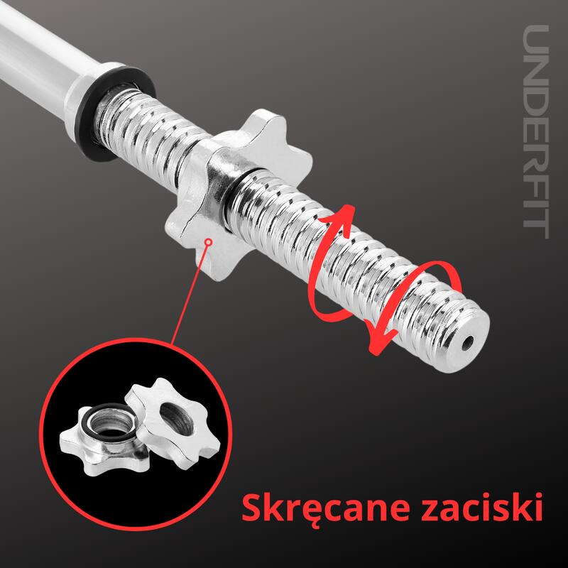 Gryf prosty z gwintem i zaciskami (30mm) UNDERFIT 165 cm