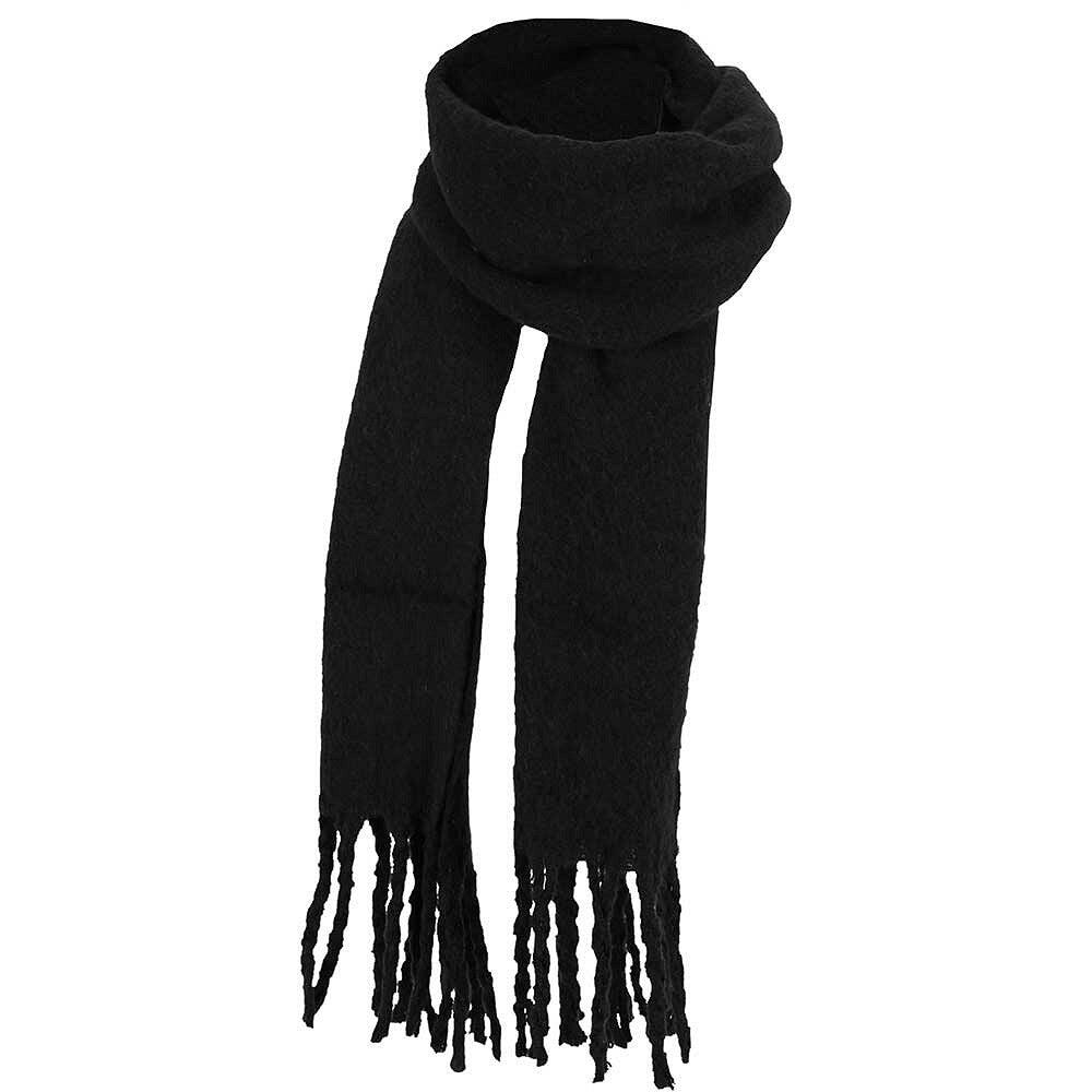 Completo invernale alla moda composto da sciarpa e cappello neri taglia unica. 3/3
