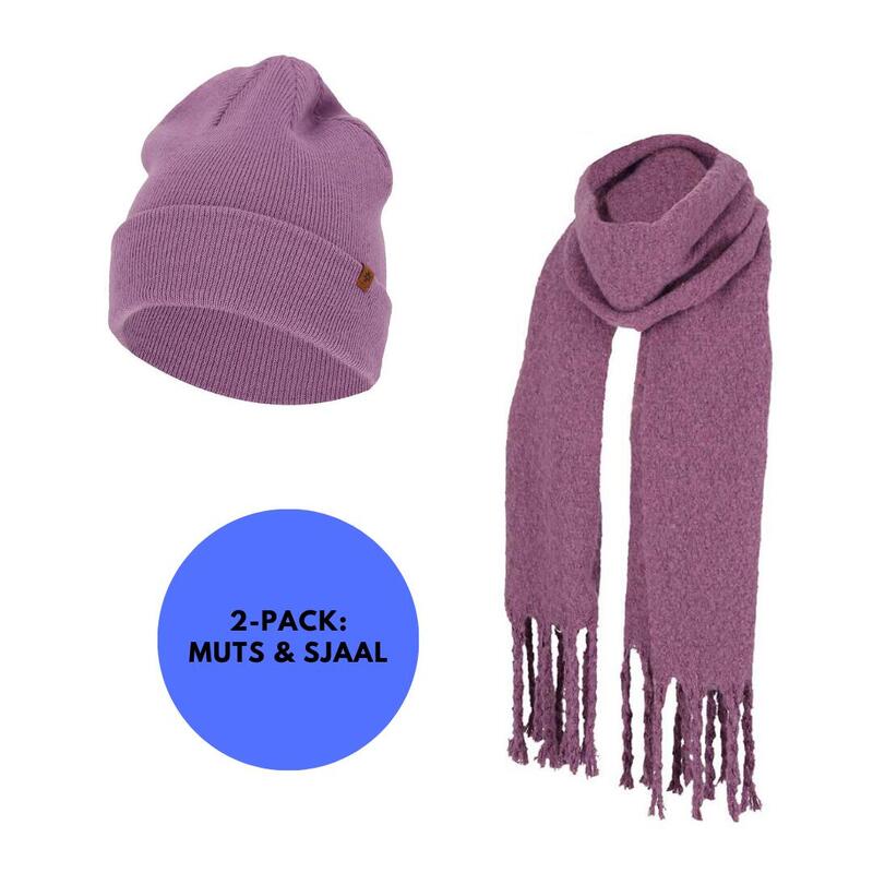 Heatkeeper - Ensemble d'hiver tendance - Écharpe et bonnet - Violet - Taille