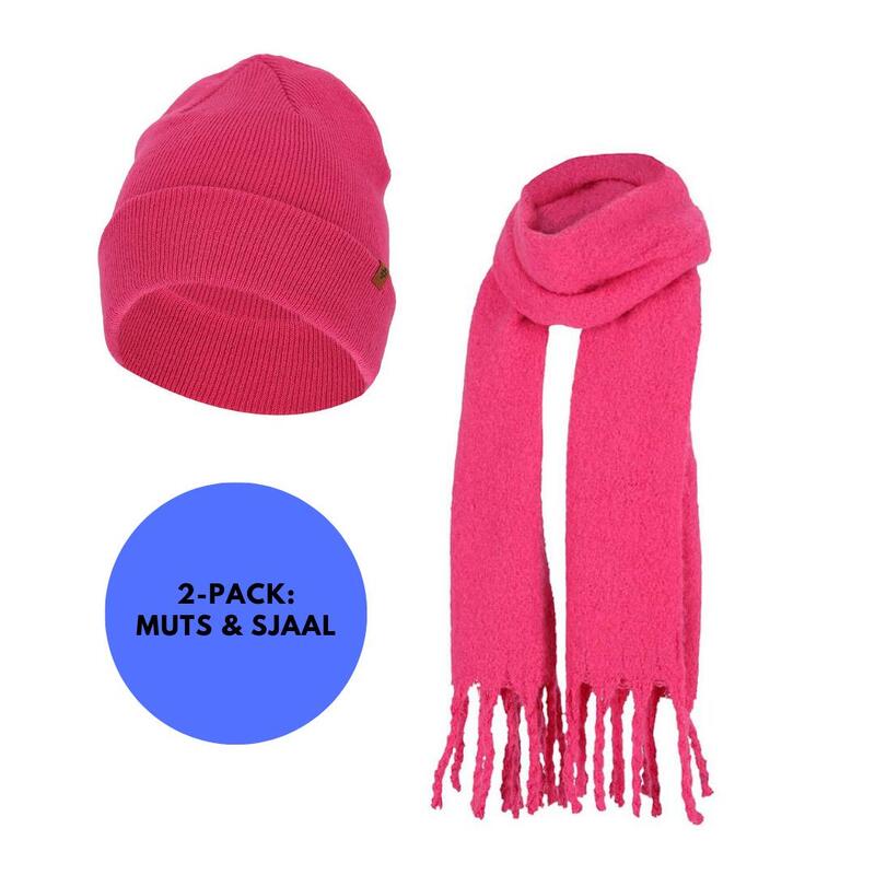 Heatkeeper - Ensemble d'hiver tendance - Écharpe et bonnet - Fuchsia - Taille