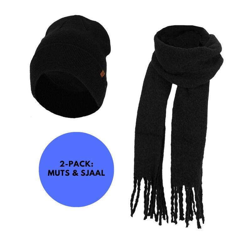 Heatkeeper - Ensemble d'hiver tendance - Écharpe et bonnet - Noir - Taille