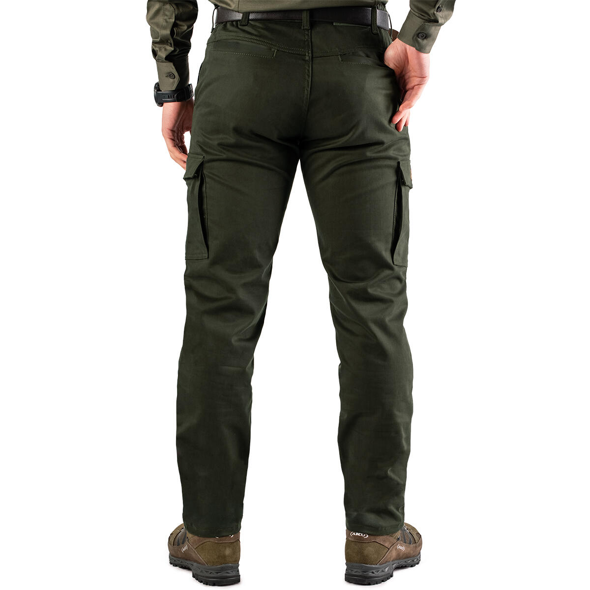 Pantalon de chasse pour hommes Tagart Traper 2 Green coupe cargo 3/4