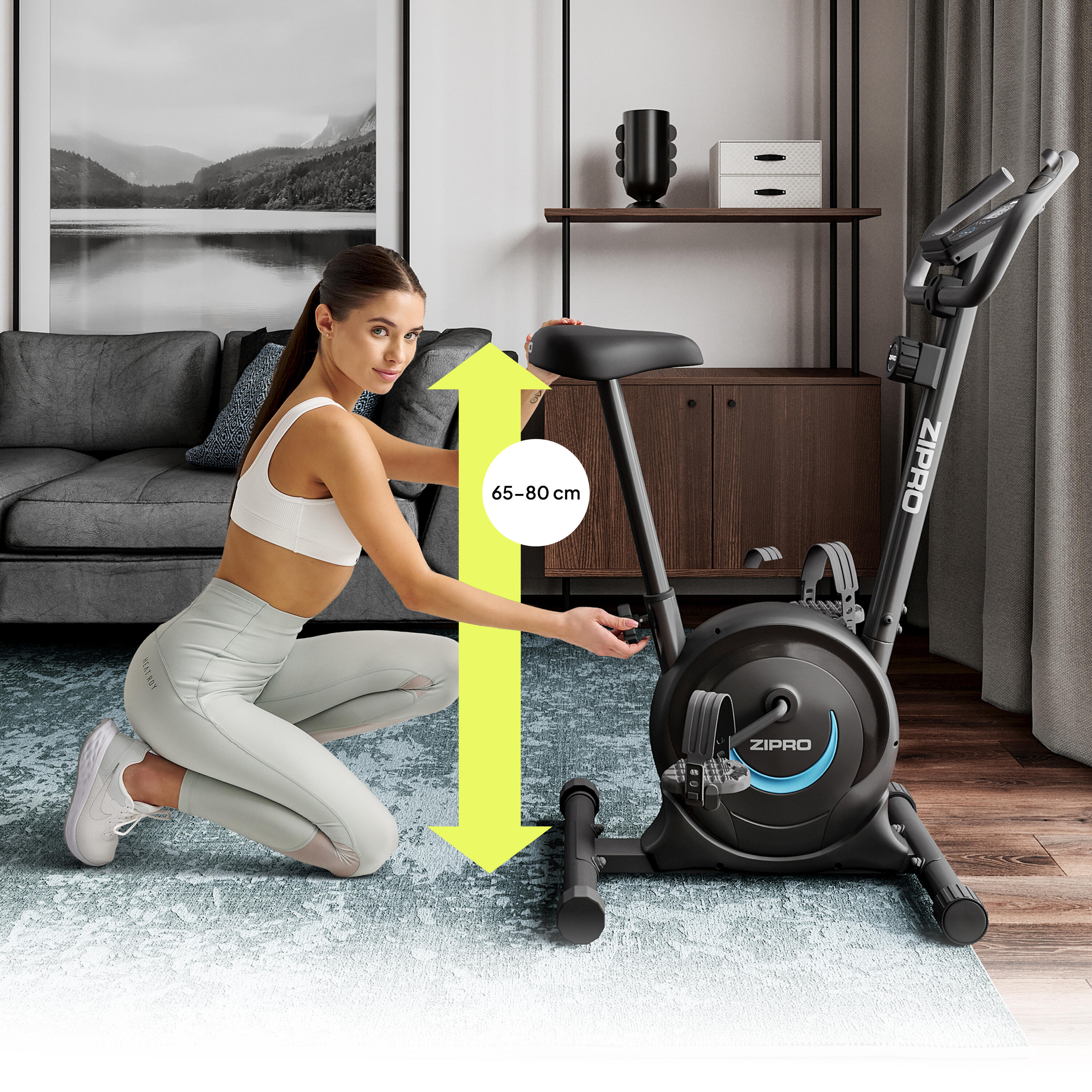 Hometrainer Zipro One S magnetische 8 weerstandsniveaus voor fitness en cardio 3/8
