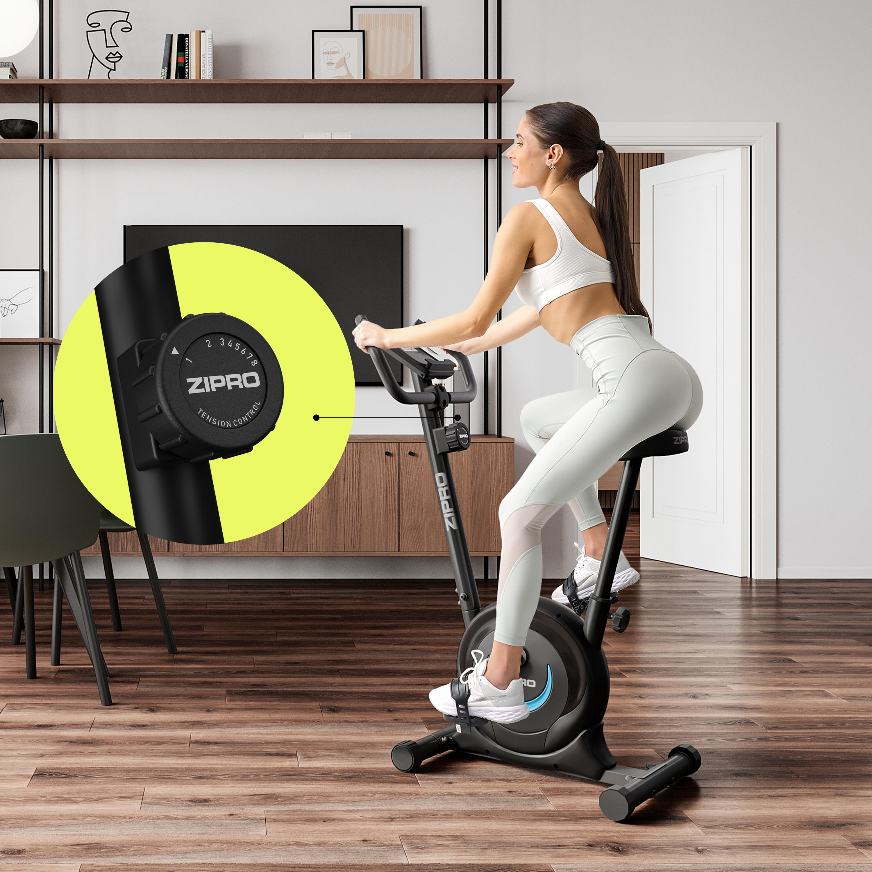 Hometrainer Zipro One S magnetische 8 weerstandsniveaus voor fitness en cardio 4/8