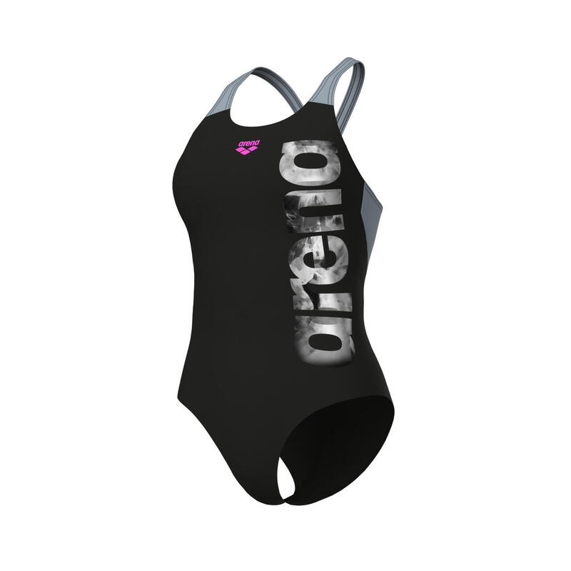 Maillot de bain Arena Airbrush Graphic V Back Noir/Seafood