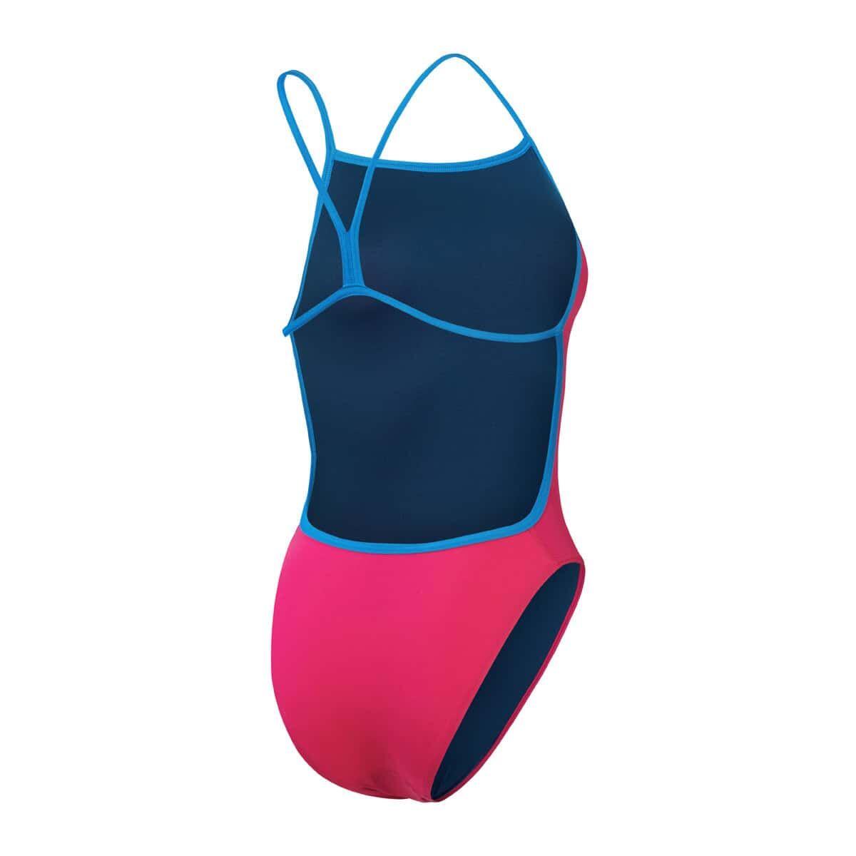 Costume da bagno Speedo da donna, tinta unita, con scollo a V sulla schiena - 5/7